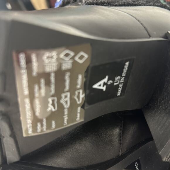 NWT Anthropologie Emily Isabella Black Leather Wool Flower Boots Size - Picture 13 of 15